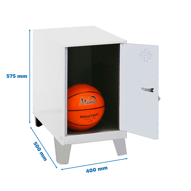Cacifo Metálico SIMONLOCKER Montado MINI 475X400X500 + Pés Cinzento/BCO - 575 x 400 x 500 mm