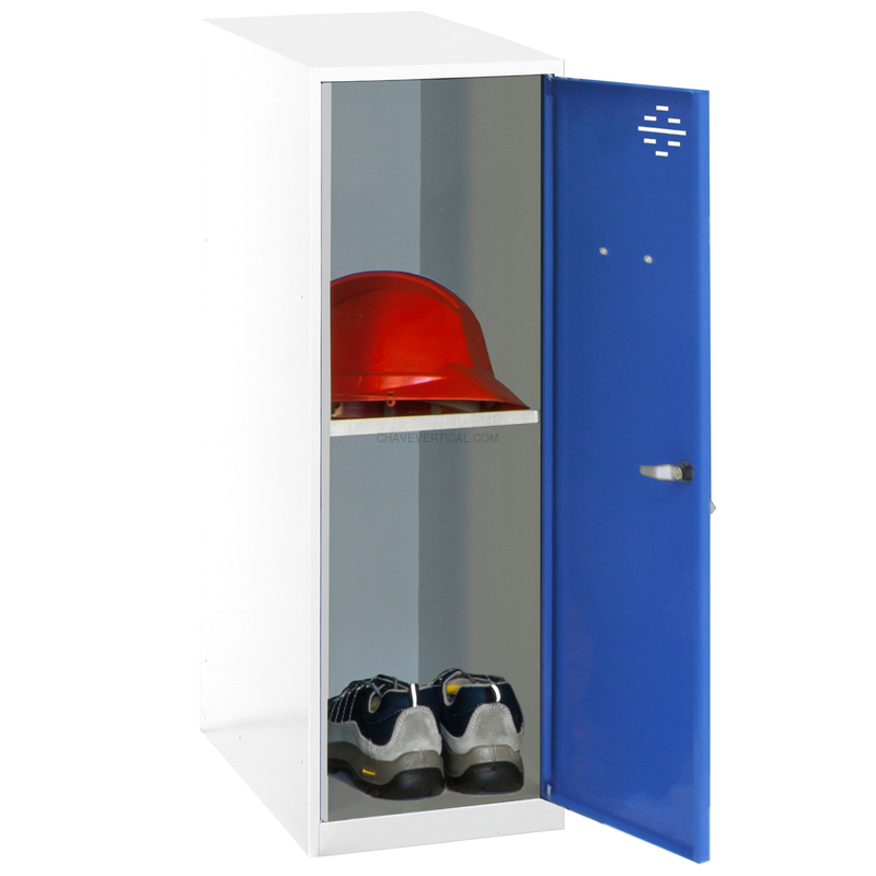 Cacifo Metálico SIMONLOCKER Montado MINI + BAN. 915X400X500 mm Branco/Azul