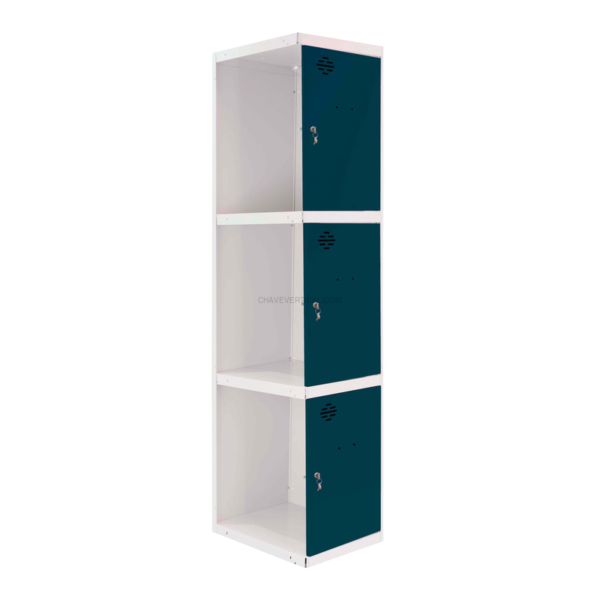 Cacifo Metálico SIMONLOCKER Profissional Desmontado 3 PUERTA 1/3 300 ADI Branco/AN - 1800 x 300 x 500 mm