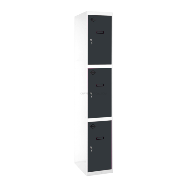 Cacifo Metálico SIMONLOCKER Profissional Desmontado 3 PUERTA 1/3 300 IN Branco/AN - 1800 x 300 x 500 mm