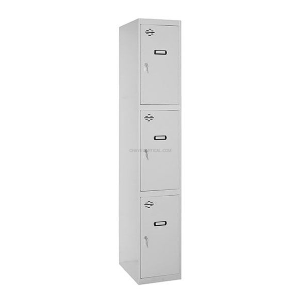 Cacifo Metálico SIMONLOCKER Profissional Desmontado 3 PUERTA 1/3 300 IN Cinzento - 1800 x 300 x 500 mm