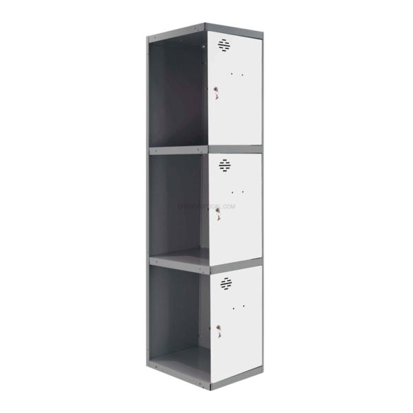 Cacifo Metálico SIMONLOCKER Profissional Desmontado 3 PUERTA 1/3 400 ADI AN/Branco - 1800 x 400 x 500 mm