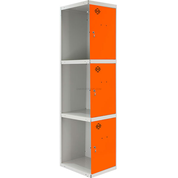 Cacifo Metálico SIMONLOCKER Profissional Desmontado 3 PUERTA 1/3 400 ADI Cinzento/NA - 1800 x 400 x 500 mm
