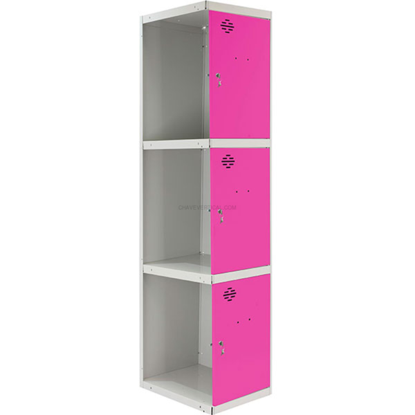 Cacifo Metálico SIMONLOCKER Profissional Desmontado 3 PUERTA 1/3 400 ADI Cinzento/RS - 1800 x 400 x 500 mm