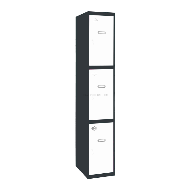 Cacifo Metálico SIMONLOCKER Profissional Desmontado 3 PUERTA 1/3 400 IN AN/Branco - 1800 x 400 x 500 mm