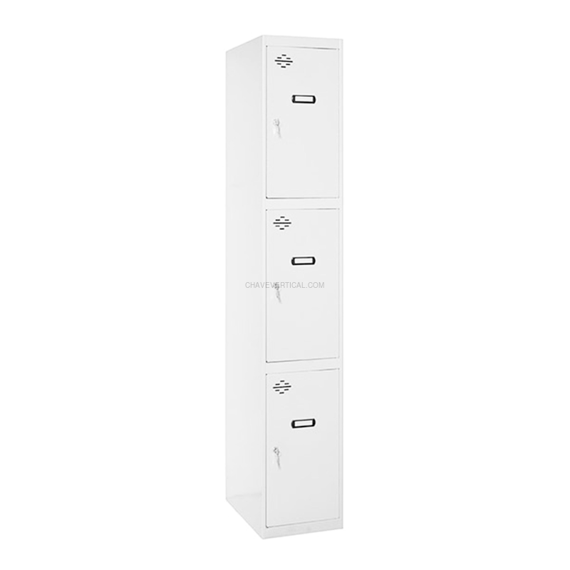 Cacifo Metálico SIMONLOCKER Profissional Desmontado 3 PUERTA 1/3 400 IN Branco/Branco - 1800 x 400 x 500 mm