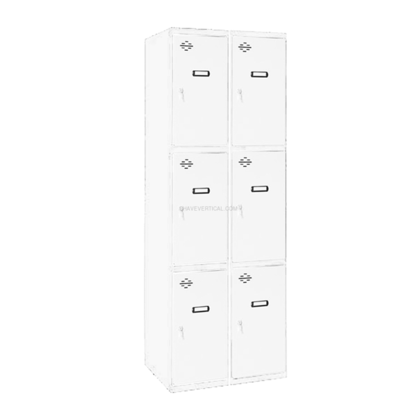 Cacifo Metálico SIMONLOCKER Profissional Desmontado 3 PUERTA 2/6 300 (600)Branco/Branco - 1800 x 600 x 500 mm