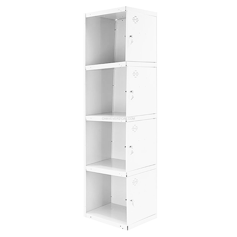 Cacifo Metálico SIMONLOCKER Profissional Desmontado 4 PUERTA 1/4 300 ADI Branco/Branco - 1800 x 300 x 500 mm