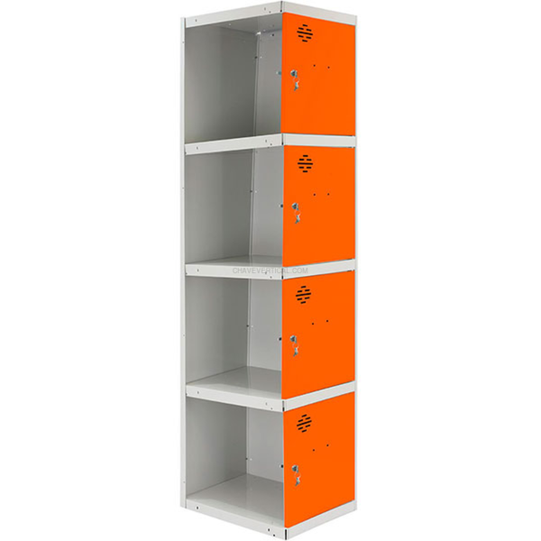 Cacifo Metálico SIMONLOCKER Profissional Desmontado 4 PUERTA 1/4 300 ADI Cinzento/NA - 1800 x 300 x 500 mm