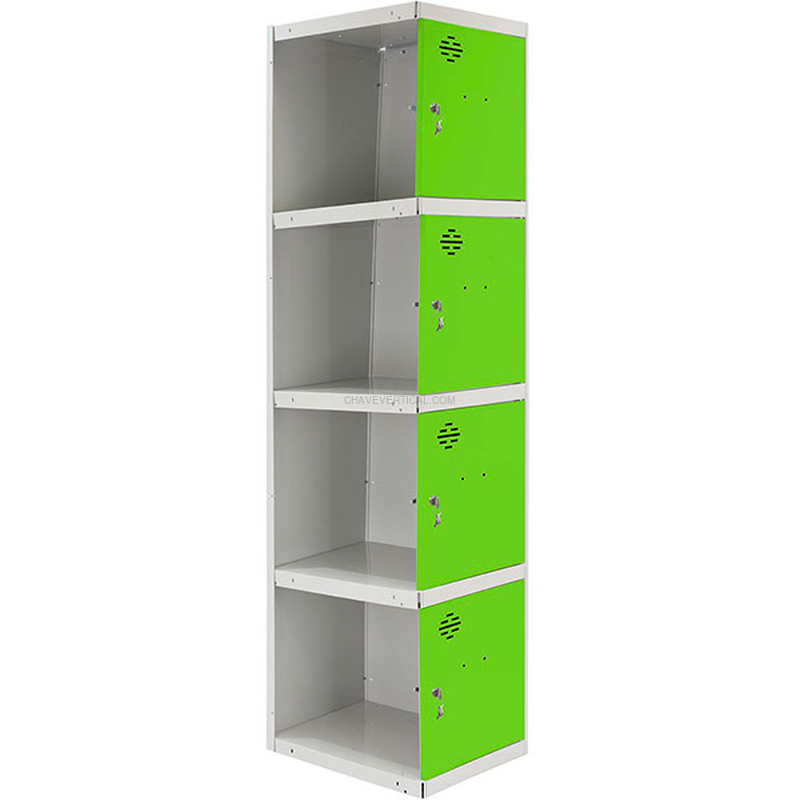 Cacifo Metálico SIMONLOCKER Profissional Desmontado 4 PUERTA 1/4 300 ADI Cinzento/VE - 1800 x 300 x 500 mm