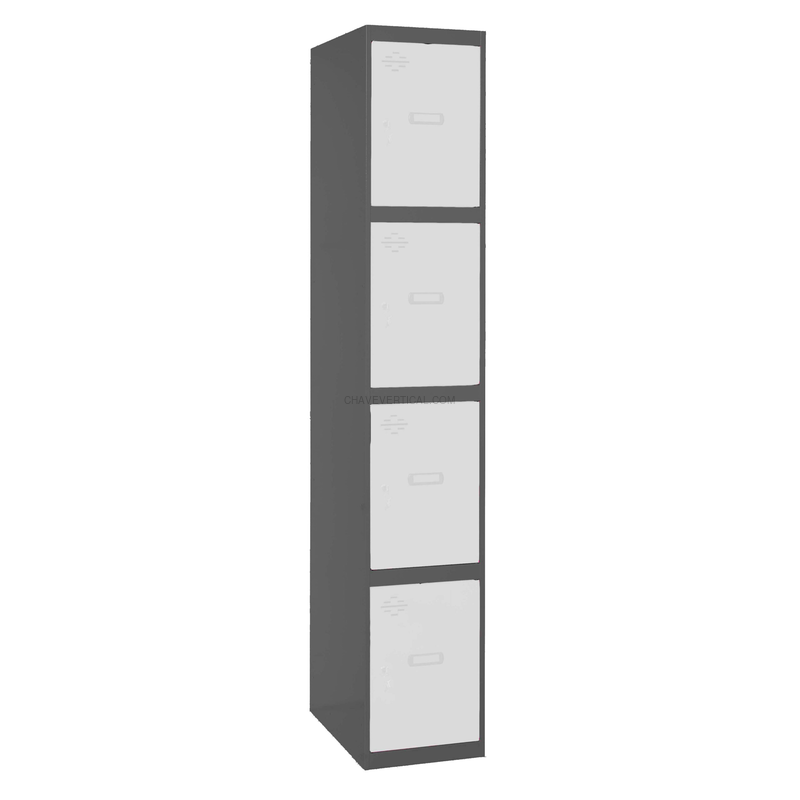 Cacifo Metálico SIMONLOCKER Profissional Desmontado 4 PUERTA 1/4 300 IN AN/Branco - 1800 x 300 x 500 mm