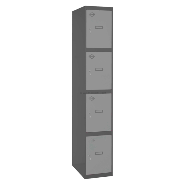 Cacifo Metálico SIMONLOCKER Profissional Desmontado 4 PUERTA 1/4 300 IN AN/Cinzento - 1800 x 300 x 500 mm
