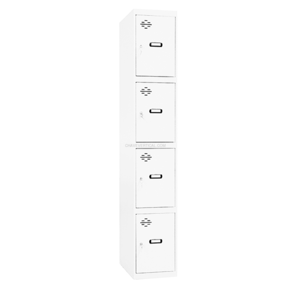 Cacifo Metálico SIMONLOCKER Profissional Desmontado 4 PUERTA 1/4 300 IN Branco/Branco - 1800 x 300 x 500 mm