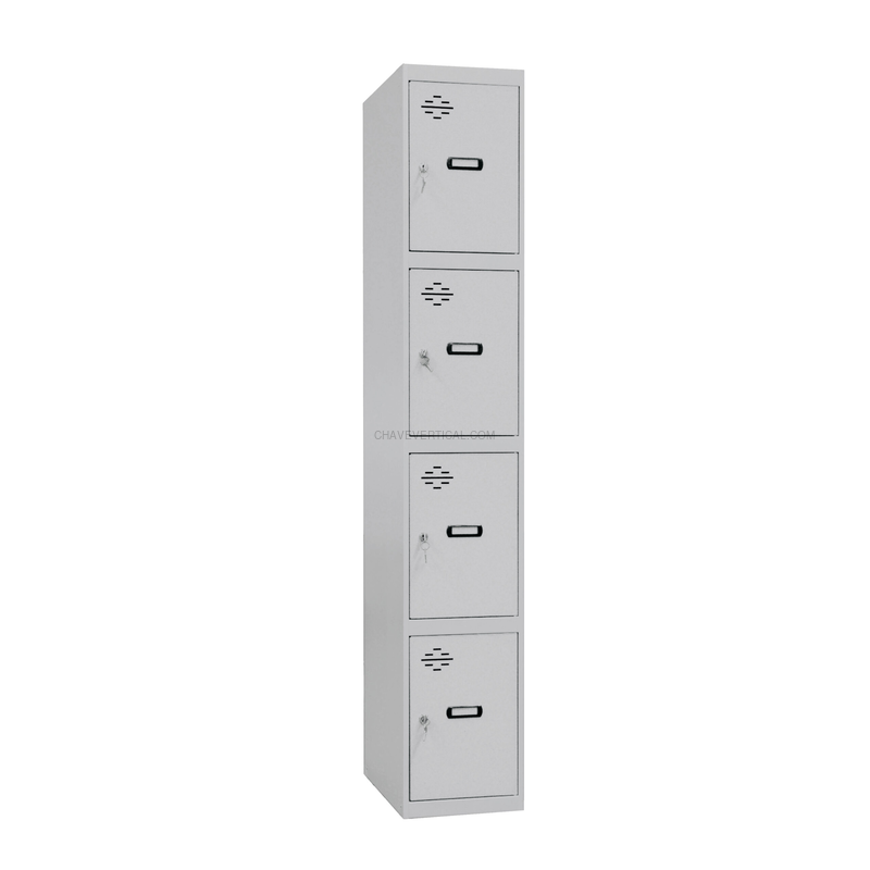 Cacifo Metálico SIMONLOCKER Profissional Desmontado 4 PUERTA 1/4 300 IN Cinzento - 1800 x 300 x 500 mm