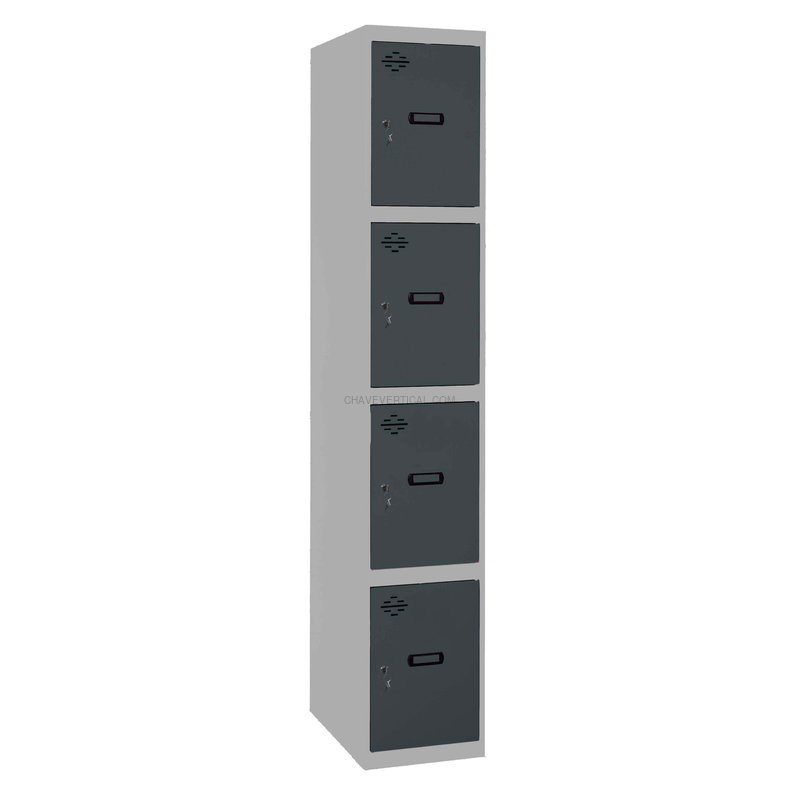 Cacifo Metálico SIMONLOCKER Profissional Desmontado 4 PUERTA 1/4 300 IN Cinzento/AN - 1800 x 300 x 500 mm