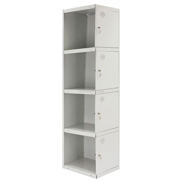 Cacifo Metálico SIMONLOCKER Profissional Desmontado 4 PUERTA 1/4 400 ADI Cinzento - 1800 x 400 x 500 mm