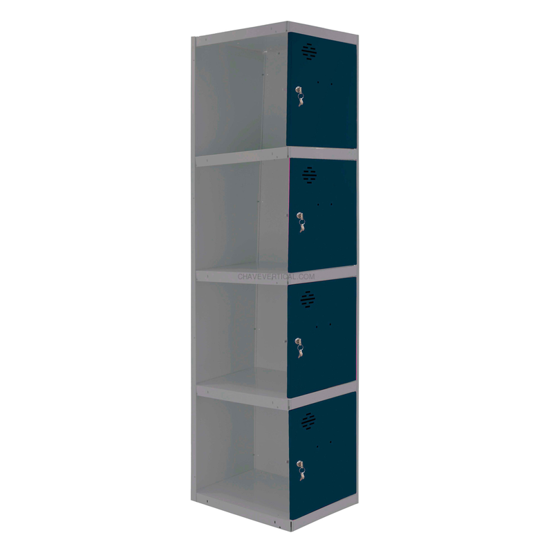 Cacifo Metálico SIMONLOCKER Profissional Desmontado 4 PUERTA 1/4 400 ADI Cinzento/AN - 1800 x 400 x 500 mm