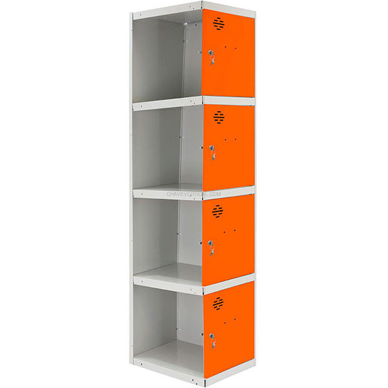 Cacifo Metálico SIMONLOCKER Profissional Desmontado 4 PUERTA 1/4 400 ADI Cinzento/NA - 1800 x 400 x 500 mm
