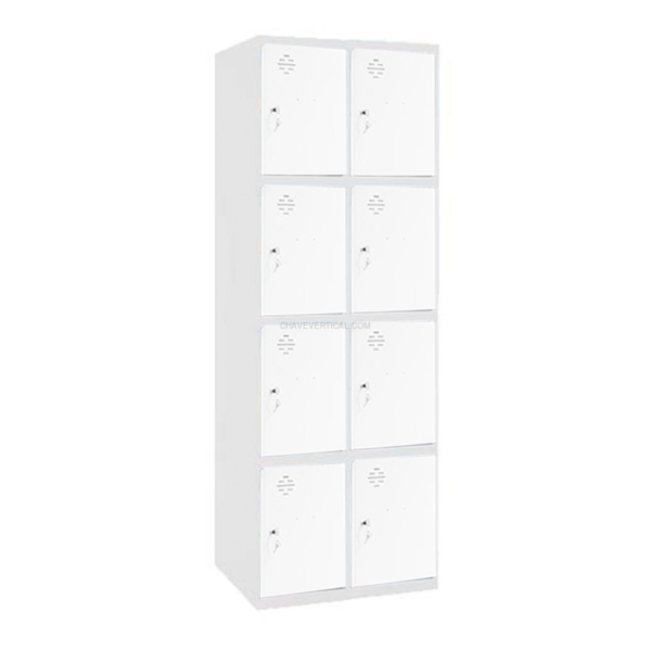 Cacifo Metálico SIMONLOCKER Profissional Desmontado 4 PUERTA 2/8 300 (600)Branco/Branco - 1800 x 600 x 500 mm