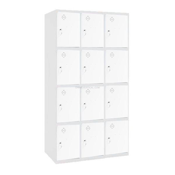Cacifo Metálico SIMONLOCKER Profissional Desmontado 4 PUERTA 3/12 300 (900)Branco/Branco - 1800 x 900 x 500 mm
