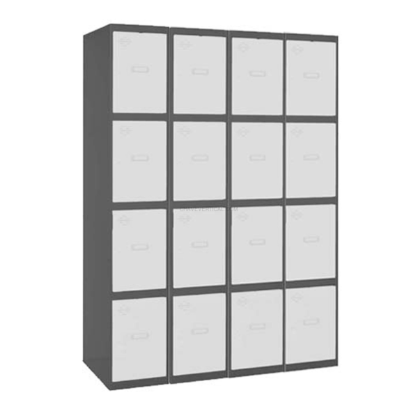 Cacifo Metálico SIMONLOCKER Profissional Desmontado 4 PUERTA 4/16 300(1200)AN/Branco - 1800 x 1200 x 500 mm