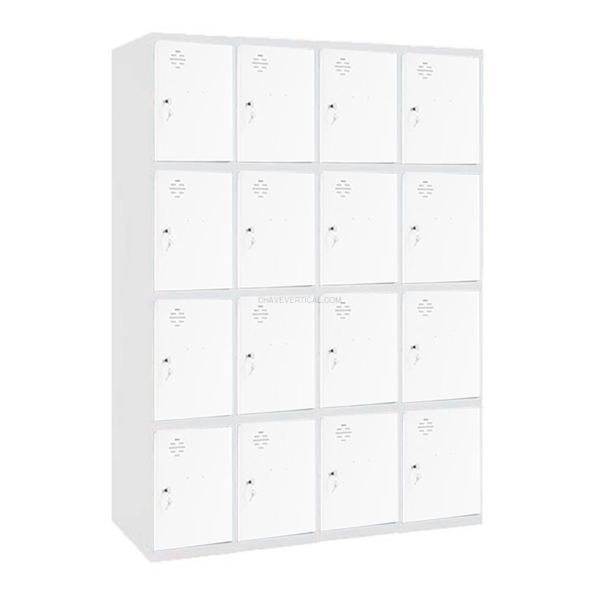 Cacifo Metálico SIMONLOCKER Profissional Desmontado 4 PUERTA 4/16 300(1200)Branco/Branco - 1800 x 1200 x 500 mm