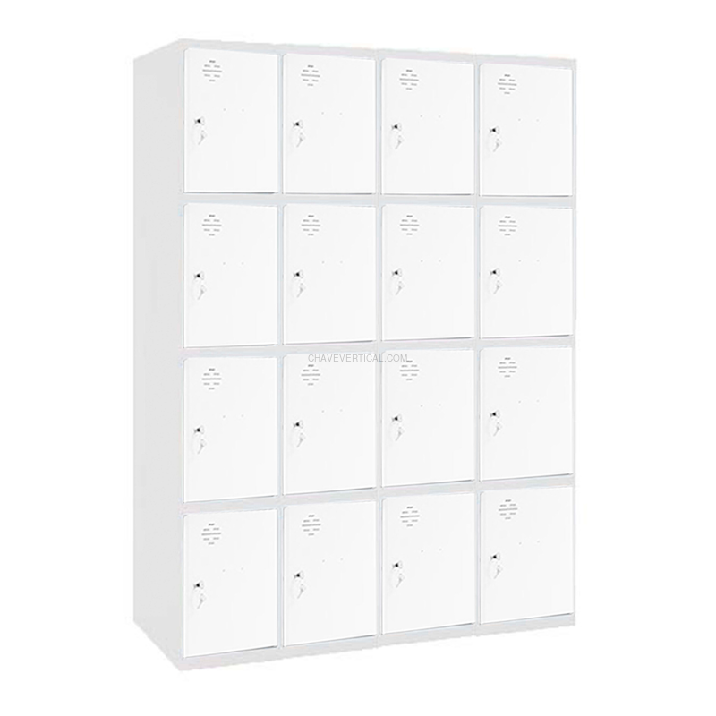Cacifo Metálico SIMONLOCKER Profissional Desmontado 4 PUERTA 4/16 300(1200)Branco/Branco - 1800 x 1200 x 500 mm