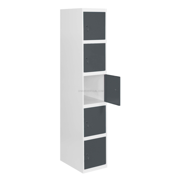 Cacifo Metálico SIMONLOCKER Profissional Desmontado 5 PUERTA 1/5 300 IN Branco/AN - 1800 x 300 x 500 mm