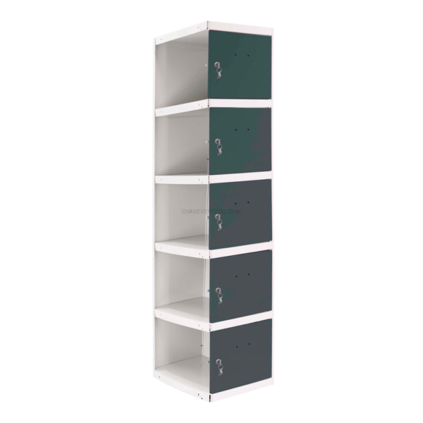 Cacifo Metálico SIMONLOCKER Profissional Desmontado 5 PUERTA 1/5 400 ADI Branco/AN - 1800 x 400 x 500 mm