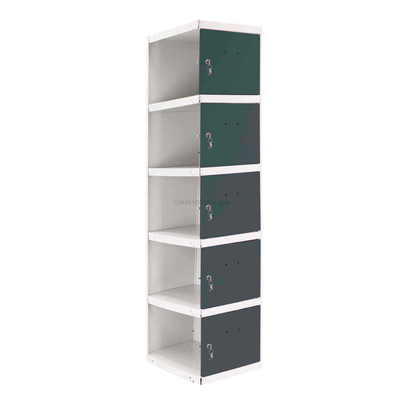 Cacifo Metálico SIMONLOCKER Profissional Desmontado 5 PUERTA 1/5 400 ADI Branco/AN - 1800 x 400 x 500 mm