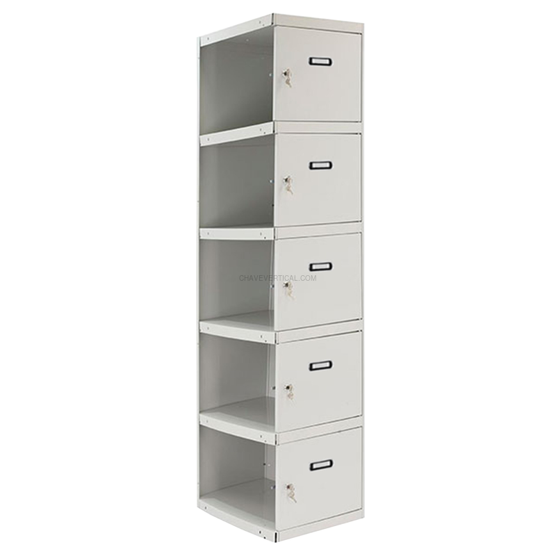 Cacifo Metálico SIMONLOCKER Profissional Desmontado 5 PUERTA 1/5 400 ADI Cinzento - 1800 x 400 x 500 mm