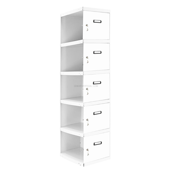 Cacifo Metálico SIMONLOCKER Profissional Desmontado 5 PUERTA 1/5 400 ADI Cinzento/Branco - 1800 x 400 x 500 mm