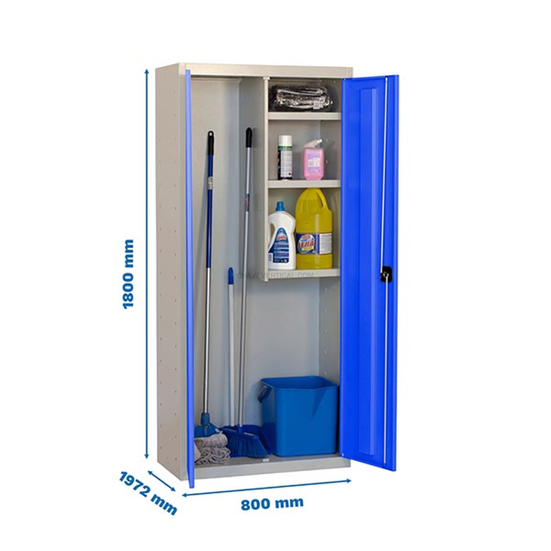 Cacifo Metálico SIMONLOCKER Profissional Desmontado CLEANING 180X80X40 2/3 Cinzento/Azul - 1800 x 800 x 400 mm