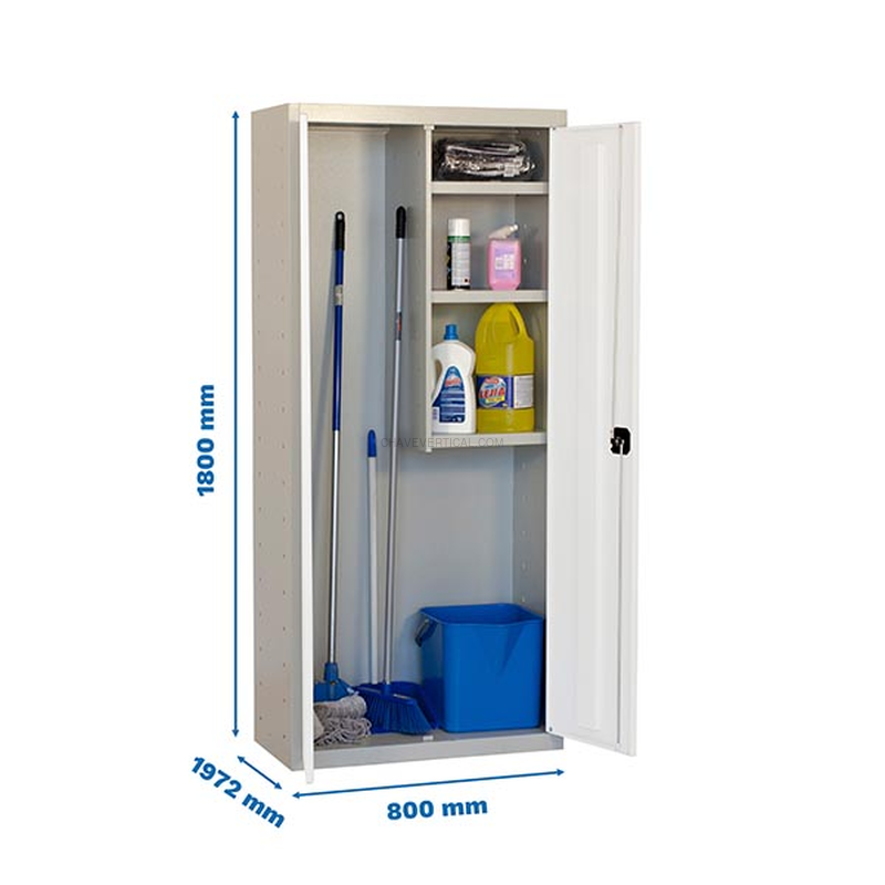 Cacifo Metálico SIMONLOCKER Profissional Desmontado CLEANING 180X80X40 2/3 Cinzento/BC - 1800 x 800 x 400 mm