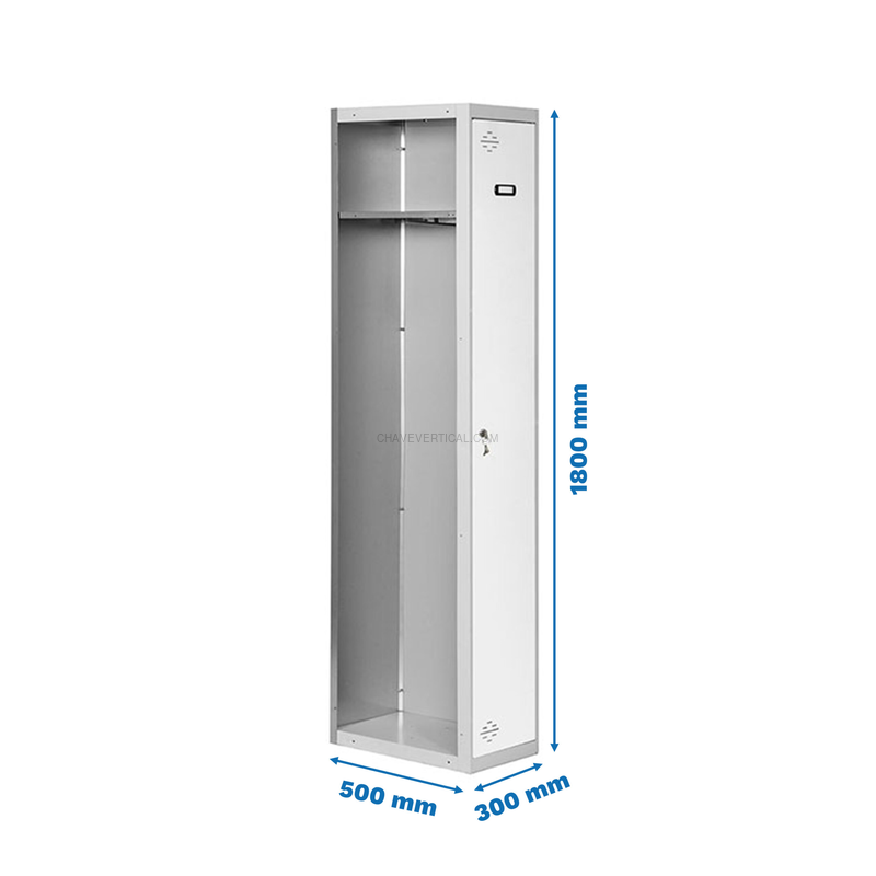 Cacifo Metálico SIMONLOCKER Profissional Desmontado Individual 1/1 300 ADDI Cinzento/Branco - 1800 x 300 x 500 mm