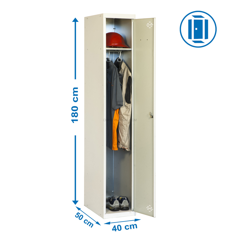 Cacifo Metálico SIMONLOCKER Profissional Desmontado Individual 1/1 400 INI Cinzento - 1800 x 400 x 500 mm