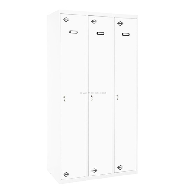 Cacifo Metálico SIMONLOCKER Profissional Desmontado Individual 3/3 300 (900) Branco/Branco - 1800 x 900 x 500 mm