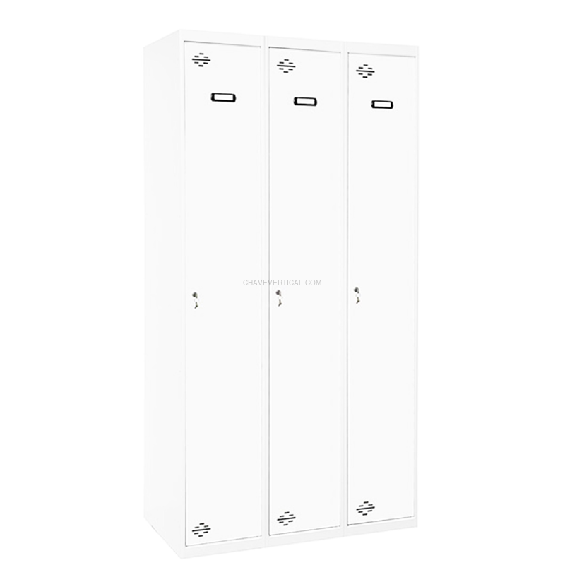 Cacifo Metálico SIMONLOCKER Profissional Desmontado Individual 3/3 300 (900) Branco/Branco - 1800 x 900 x 500 mm