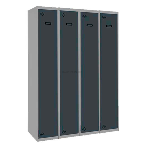 Cacifo Metálico SIMONLOCKER Profissional Desmontado Individual 4/4 300 (1200) Cinzento/AN - 1800 x 1200 x 500 mm