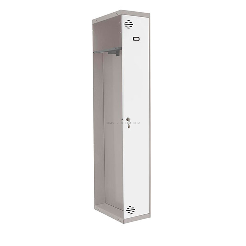 Cacifo Metálico SIMONLOCKER Profissional Desmontado Individual-DIV 1/1 400 ADD Cinzento/Branco - 1800 x 400 x 500 mm