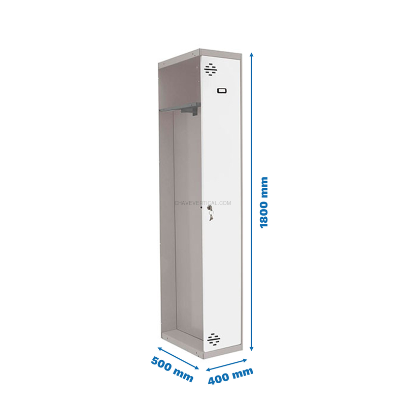 Cacifo Metálico SIMONLOCKER Profissional Desmontado Individual-DIV 1/1 400 ADD Cinzento/Branco - 1800 x 400 x 500 mm