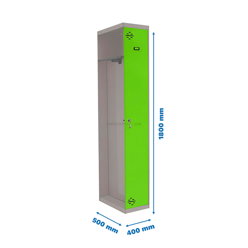 Cacifo Metálico SIMONLOCKER Profissional Desmontado Individual-DIV 1/1 400 ADD Cinzento/VE - 1800 x 400 x 500 mm