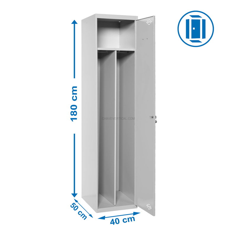 Cacifo Metálico SIMONLOCKER Profissional Desmontado Individual-DIV 1/1 400 INI Cinzento - 1800 x 400 x 500 mm