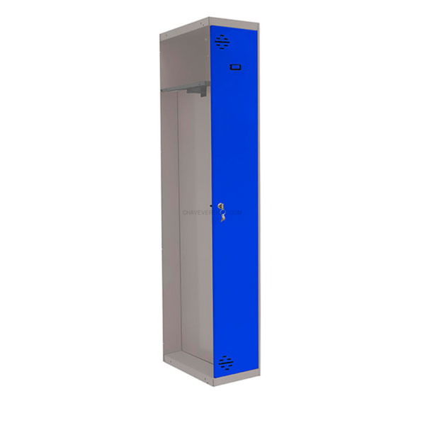 Cacifo Metálico SIMONLOCKER Profissional Desmontado Individual-DIV 1/1 500 ADD Cinzento/Azul - 1800 x 500 x 500 mm