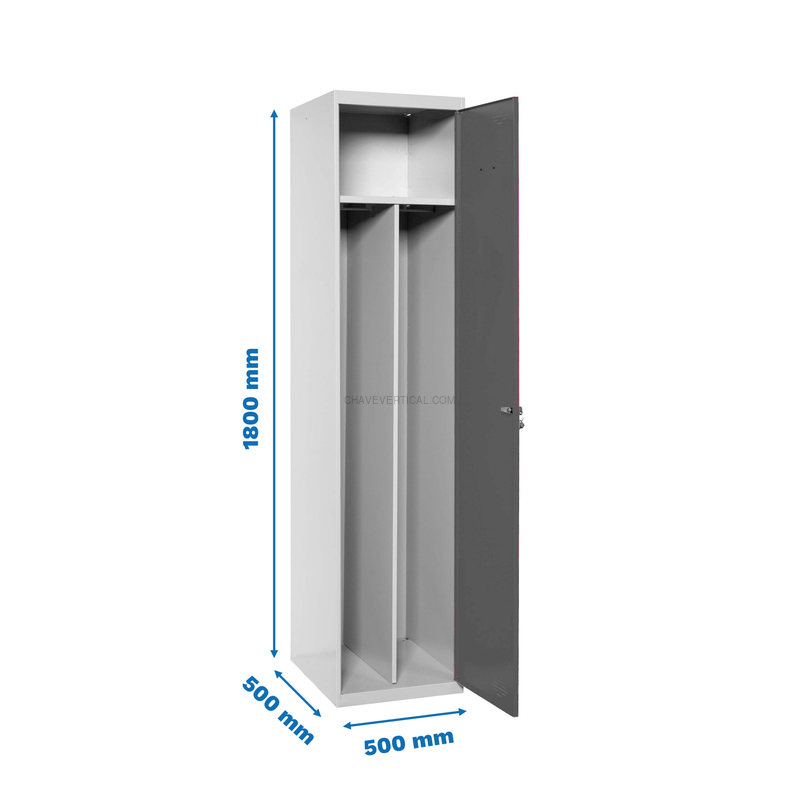 Cacifo Metálico SIMONLOCKER Profissional Desmontado Individual-DIV 1/1 500 INI Cinzento/AN - 1800 x 500 x 500 mm