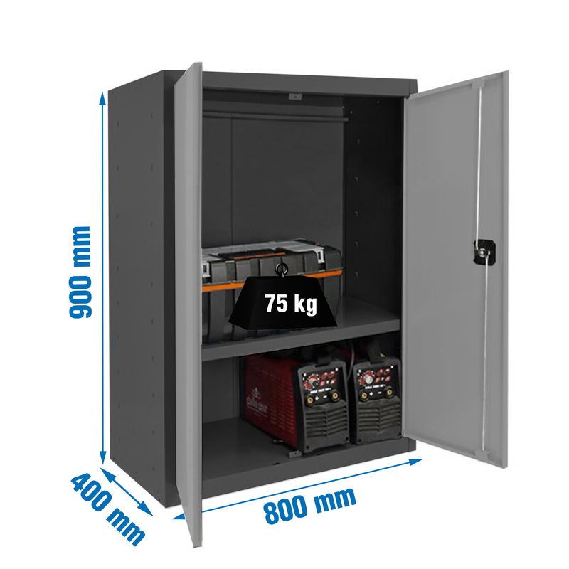 Cacifo Metálico SIMONLOCKER Profissional Desmontado MULTI. 90X80X40 2/1 AN/Cinzento - 900 x 800 x 400 mm