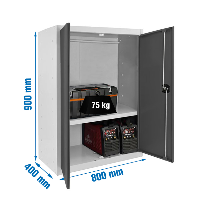 Cacifo Metálico SIMONLOCKER Profissional Desmontado MULTI. 90X80X40 2/1 Branco/AN - 900 x 800 x 400 mm