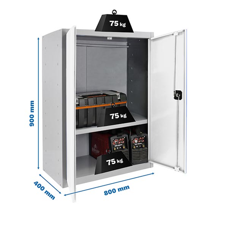 Cacifo Metálico SIMONLOCKER Profissional Desmontado MULTI. 90X80X40 2/1 Cinzento/Branco - 900 x 800 x 400 mm