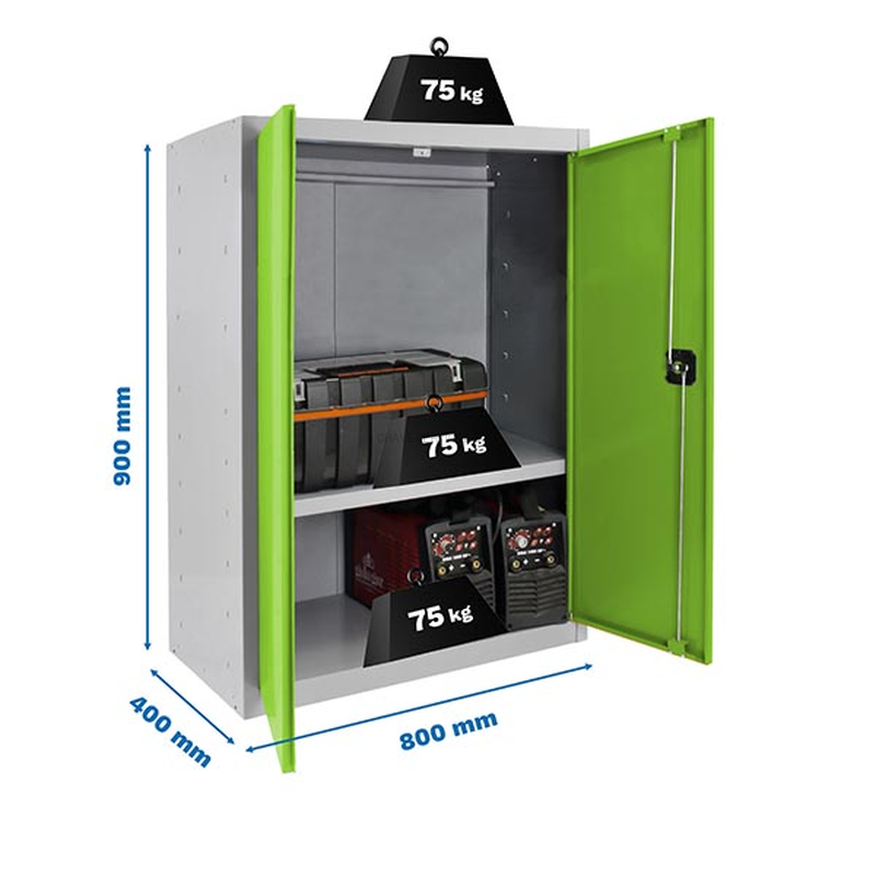 Cacifo Metálico SIMONLOCKER Profissional Desmontado MULTI. 90X80X40 2/1 Cinzento/VE - 900 x 800 x 400 mm