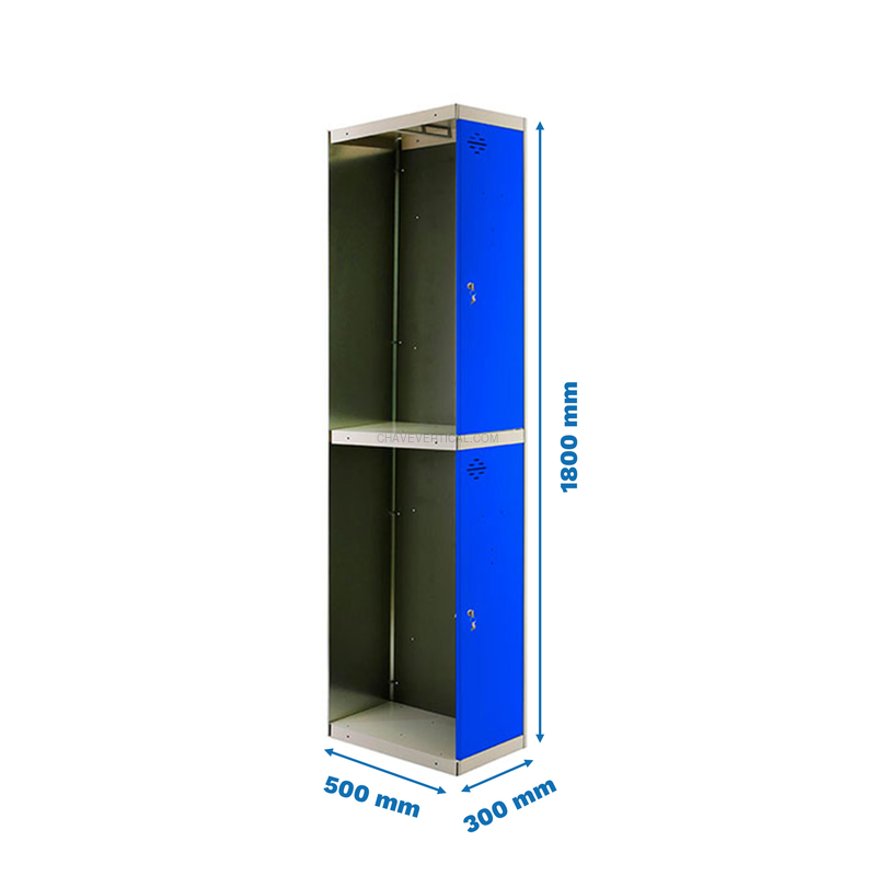 Cacifo Metálico SIMONLOCKER Profissional Desmontado TANDEM 1/2 300 ADDI Cinzento/Azul - 1800 x 300 x 500 mm